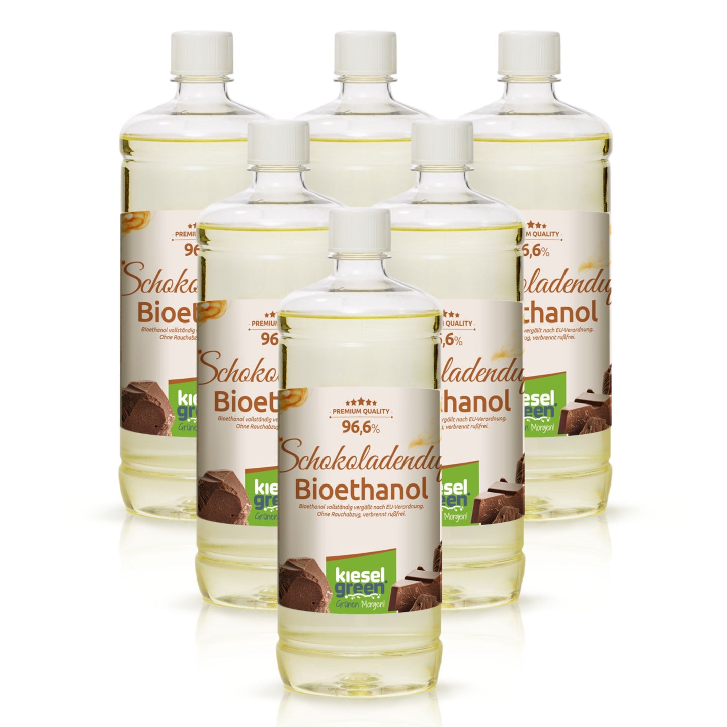 Bioethanol mit Schokolade Duft - 6 x 1 Liter