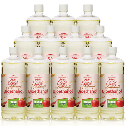 Bioethanol mit Apfel / Zimt Duft - 12 x 1 Liter