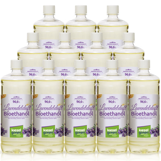 Bioethanol mit Lavendel Duft - 12 x 1 Liter