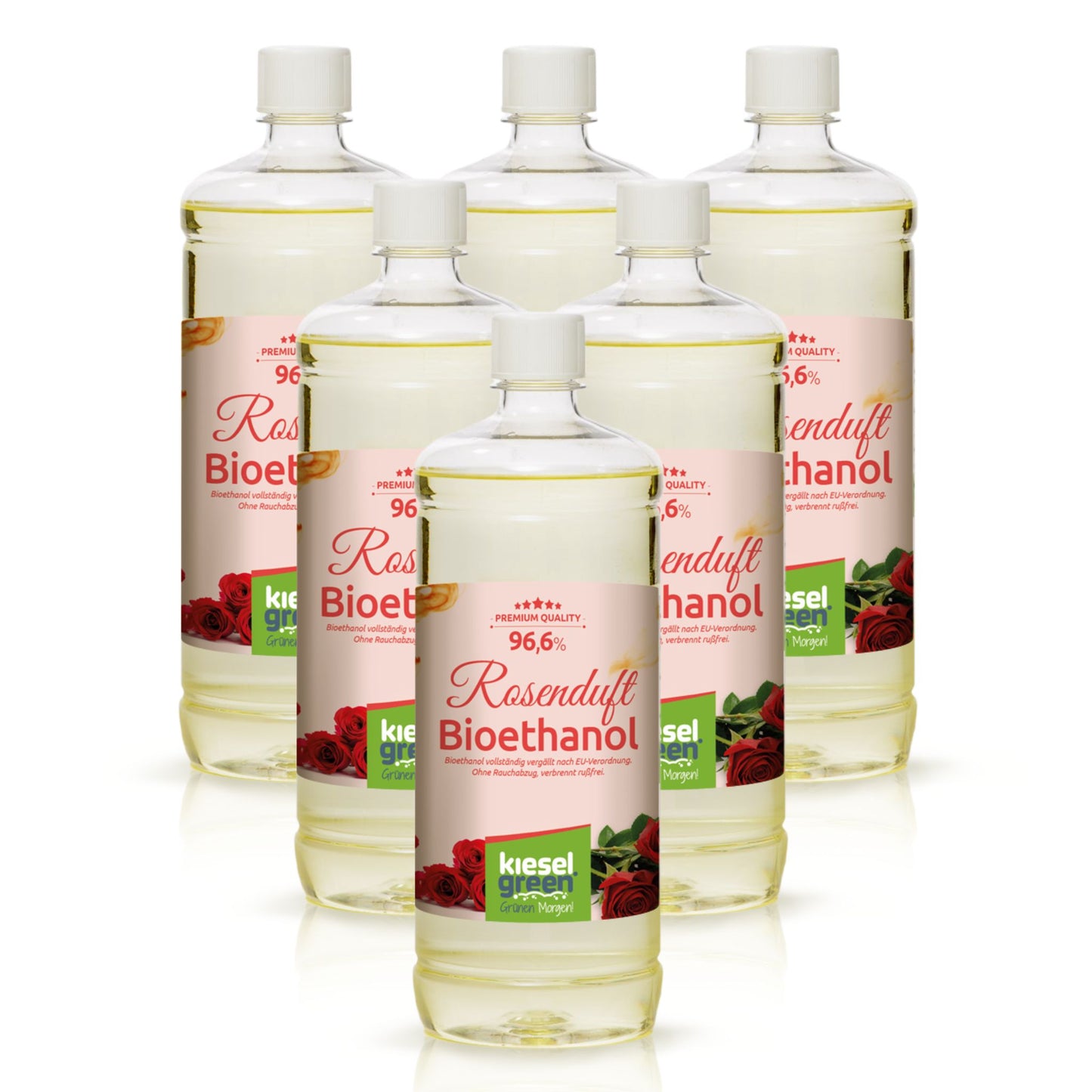 Bioethanol mit Rosen Duft - 6 x 1 Liter