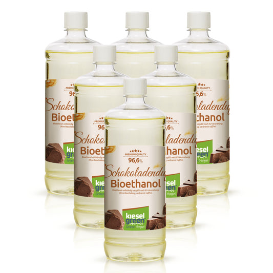 Bioethanol mit Schokolade Duft - 6 x 1 Liter